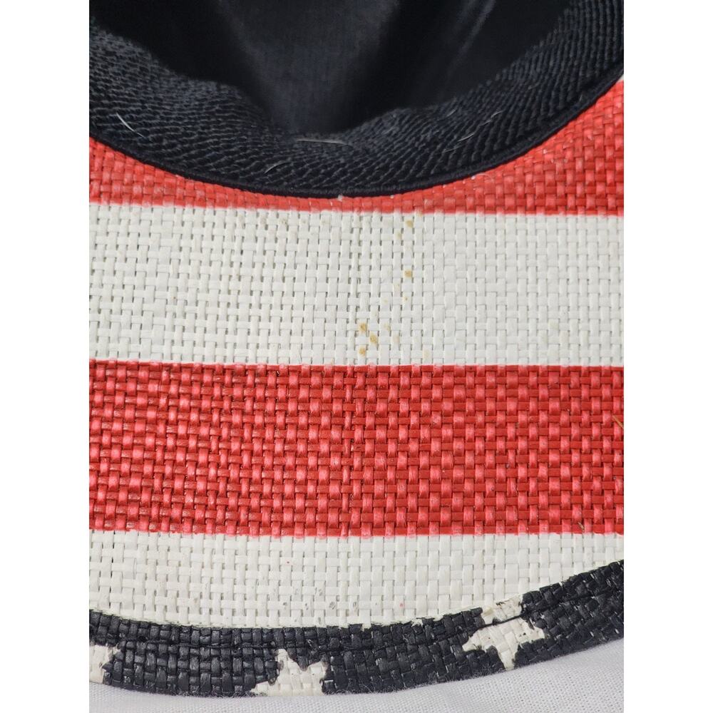 USA Western Cowboy Hat Straw Brim Classic American Flag Paper Hat Caps - Picture 7 of 9